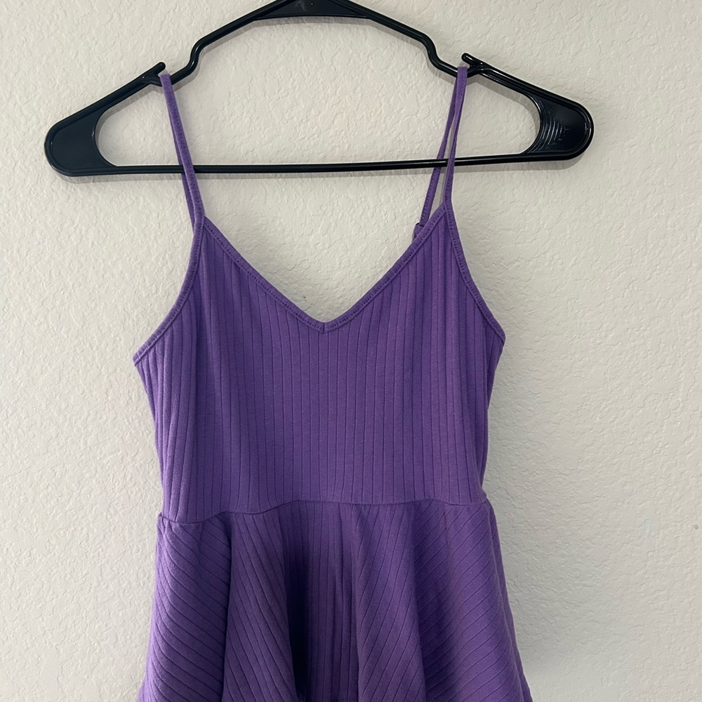 SHEIN Lavender Ribbed V-Neck Top